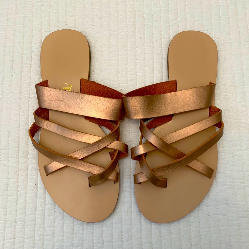 Rose gold sandals in size 6.5